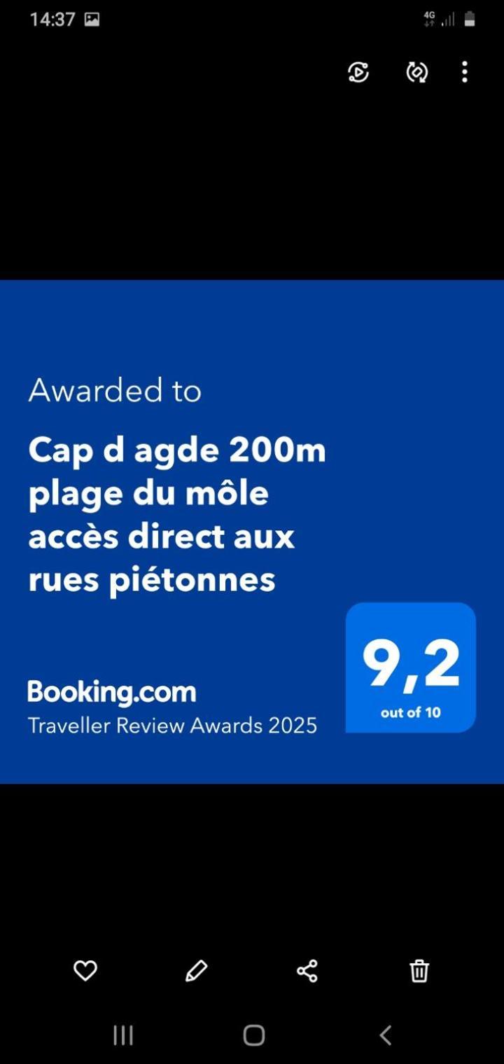 Cap d agde 200m plage du môle accès direct aux rues piétonnes Esterno foto